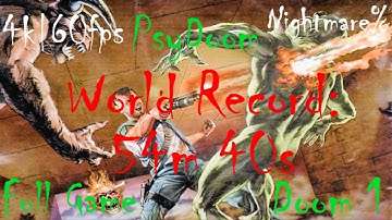 PsyDoom: Doom 1 Full Game (Nightmare) World Record Speedrun 4k|60fps