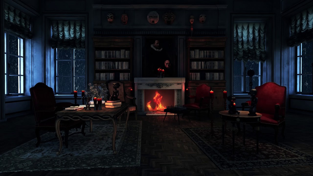 ArtStation - An atmospheric video of a Victorian study room