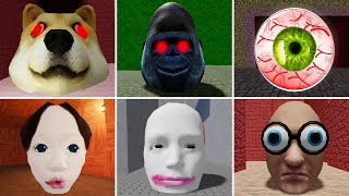 FELIPE RUNNING HEAD VS KING WALKING HEAD VS GORILLA HEAD VS DOGE HEAD ESCAPE VS HEAD EYES  ROBLOX