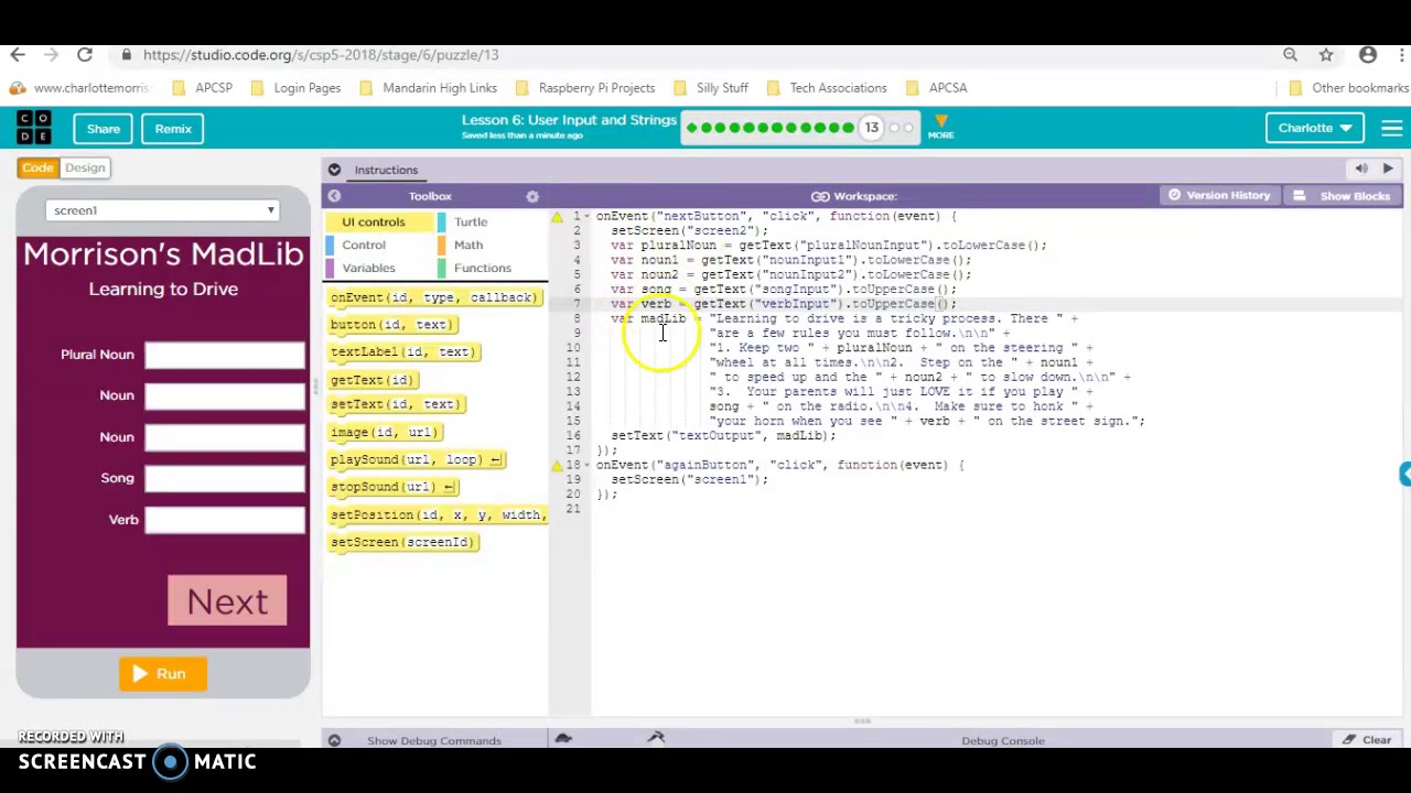Code.org 5-6 step 13 - YouTube