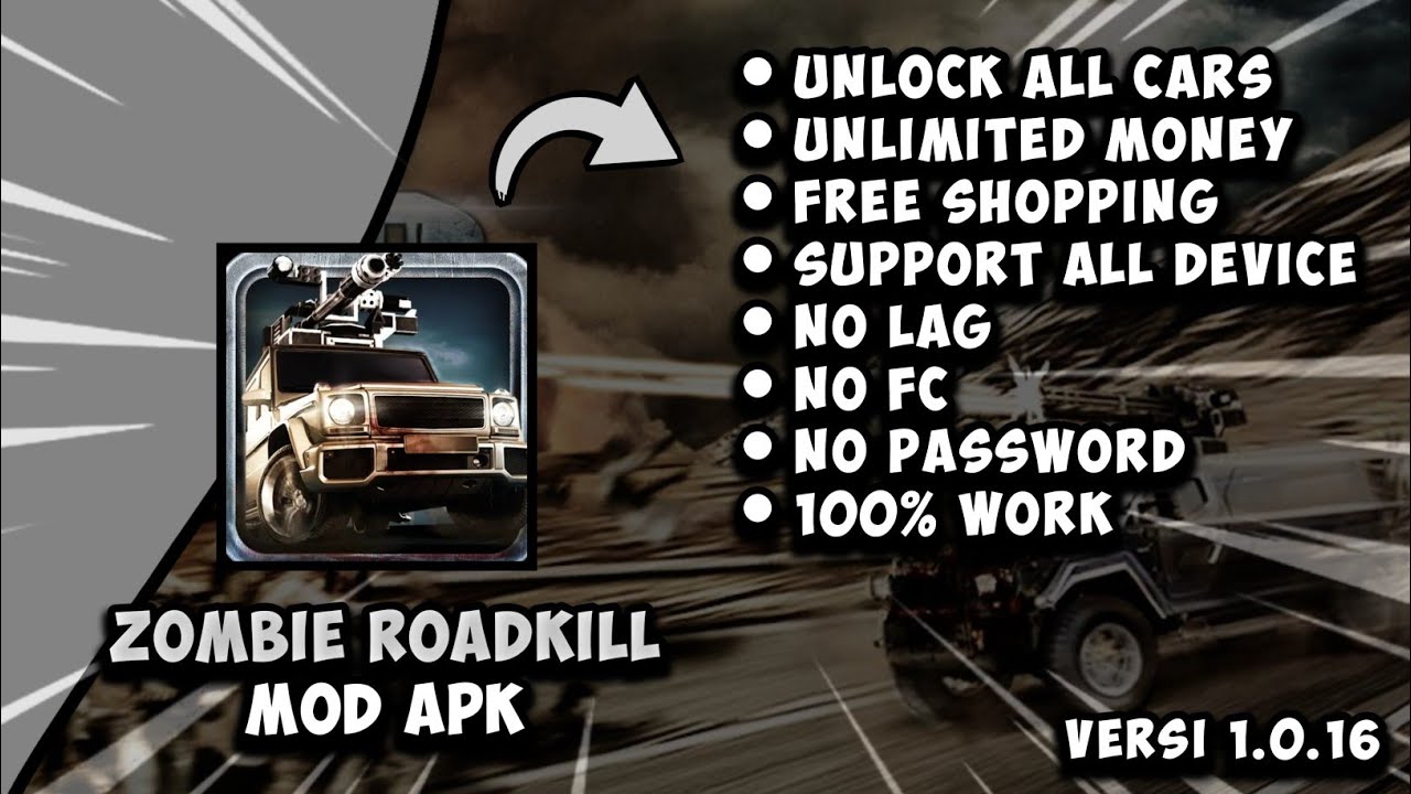 ZOMBIE ROADKILL MOD APK [ NO PW ] VERSI 1.0.16