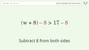 Solving Linear Inequalities: 17 is Smaller Than w+8