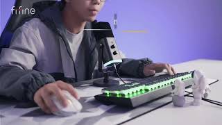 Microfone dinâmico FIFINE XLR/USB com entrada para fone de