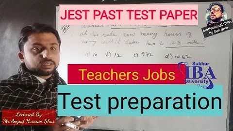 JEST Past test paper Q.27| Teachers Job test Preparation | IBA test Preparation
