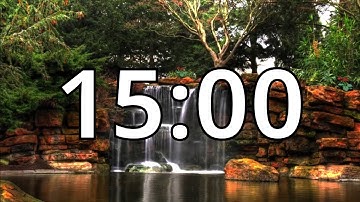 15 Minutes Timer with Waterfall Sounds for Relaxation