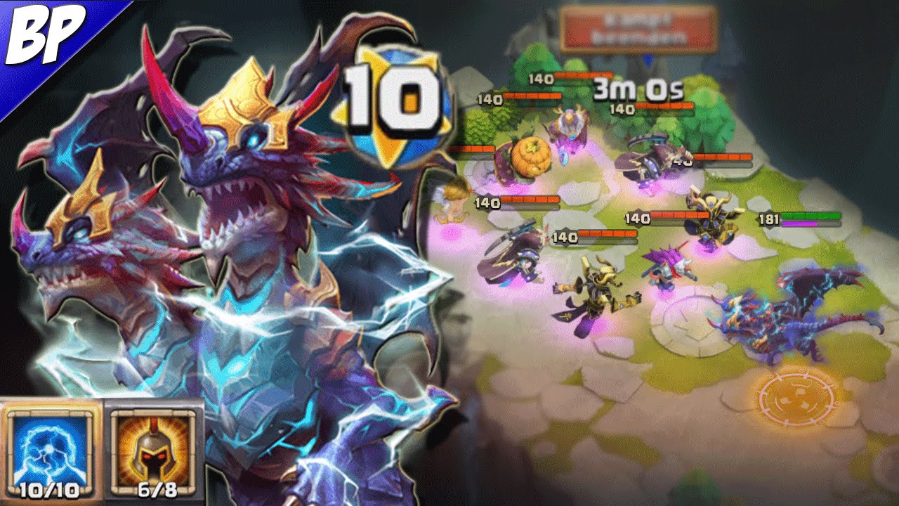 Castle Clash Double Evolved Demogorgon 10/10 Skill 6/8 War God Gameplay (Insane)