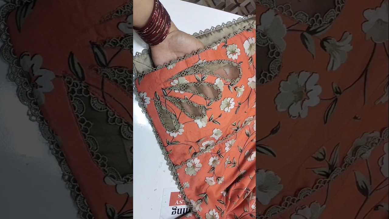 Beautiful Kurti Daman Corner Design Cutting And Stitching 