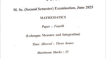 Lebesgue measure and integration /june 2025/ msc 2nd sem /paper/rdvv