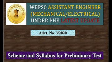 WBPSC PHE Assistant Engineer || Mechanical & Electrical || Syllabus