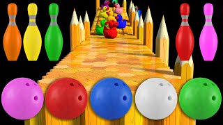Funny Bowling Ball Adventure: Learn Fruits and Colors with Kinetic Sand Carnival Smash! 🎳🍉🎪