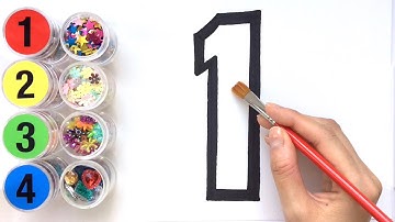 Glitter Number coloring pages Learn Colors Learn numbers