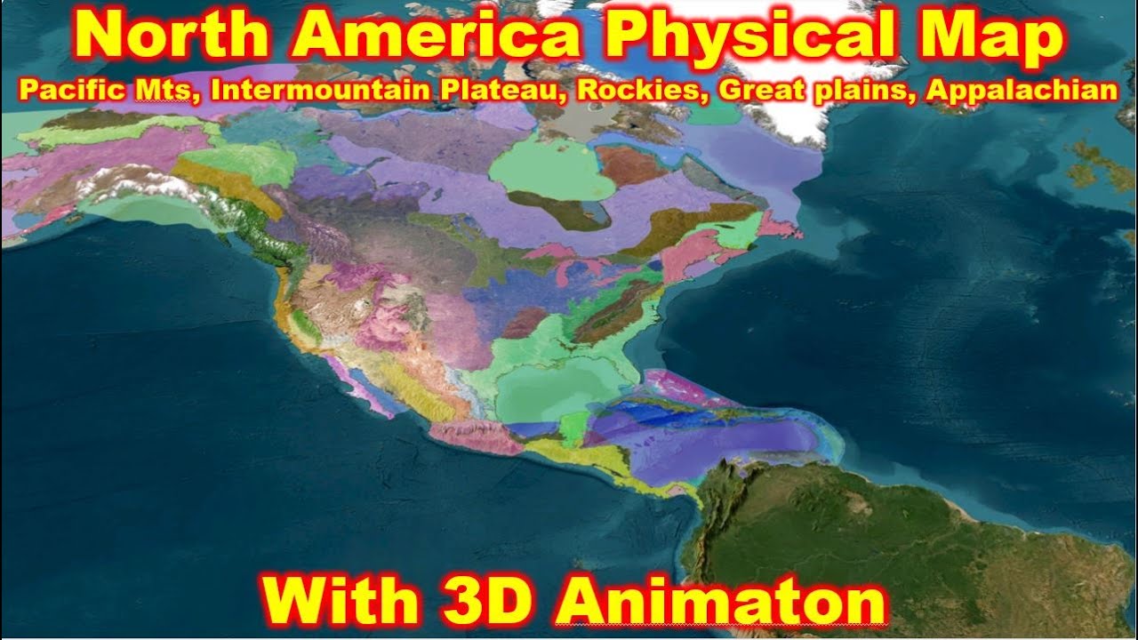 North America Physical Map Pacific Mts Intermountain Plateau Rockies Maxresdefault