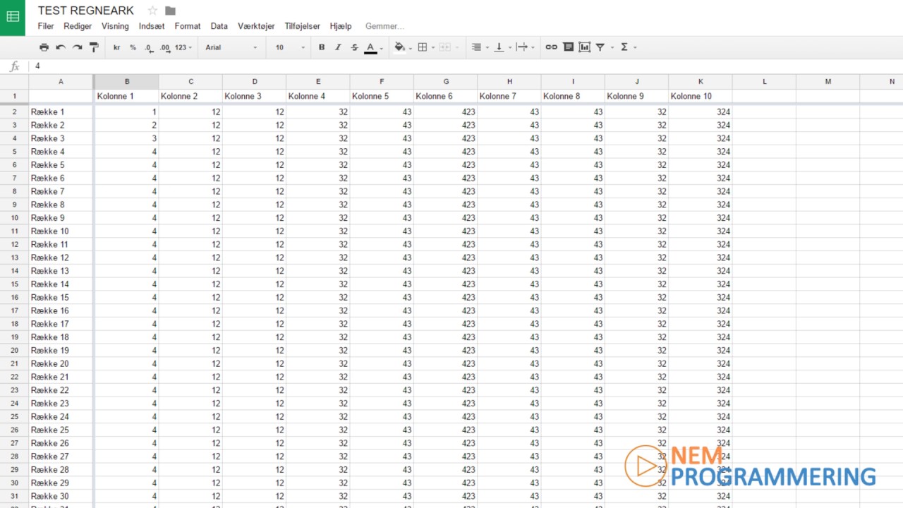 Dansk Google Sheets Tutorial 7 Frys Celler YouTube Dansk google sheets tutorial 7 frys celler youtube