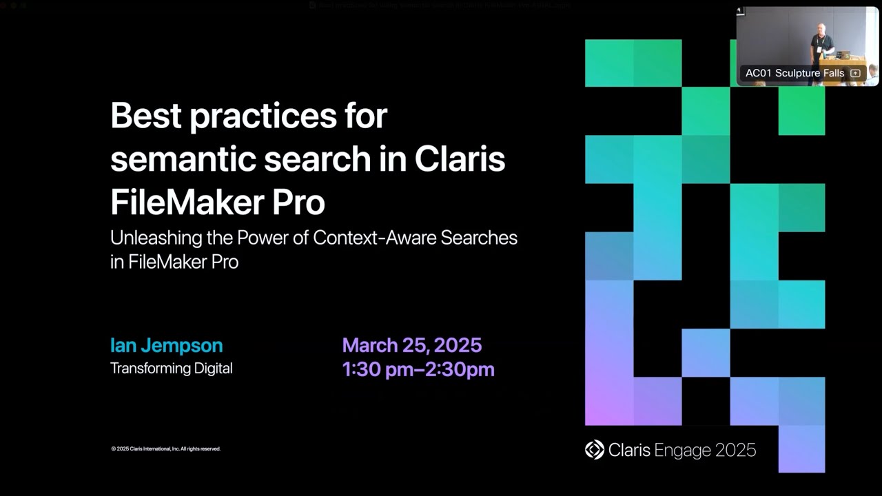 Day 1 [Jempson I] Best Practices for Using Semantic Search in Claris ...