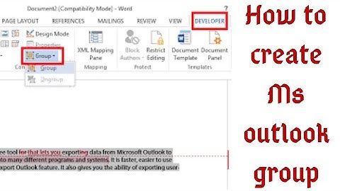 How to Create Ms outlook Group