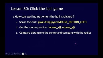 Python Challenge for ALL, Lesson 50: Click the bouncing ball 1