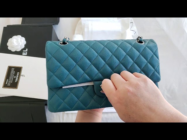 Bag of the Day 6: CHANEL classic flap Medium Caviar in Turquoise leather  #chanelclassicflapbag 