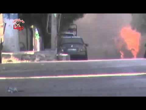 الجيش السوري الحر تفجير دبابة في دوما 24 8 2012 