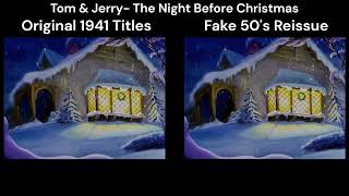 Tom & Jerry The Night Before Christmas Original 1941 Les And Fake 50S Reissue