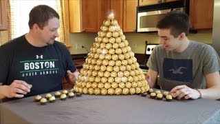 In this episode of father vs son, we attempt to break the world record
for eating most ferrero rocher one minute. current guinness is...