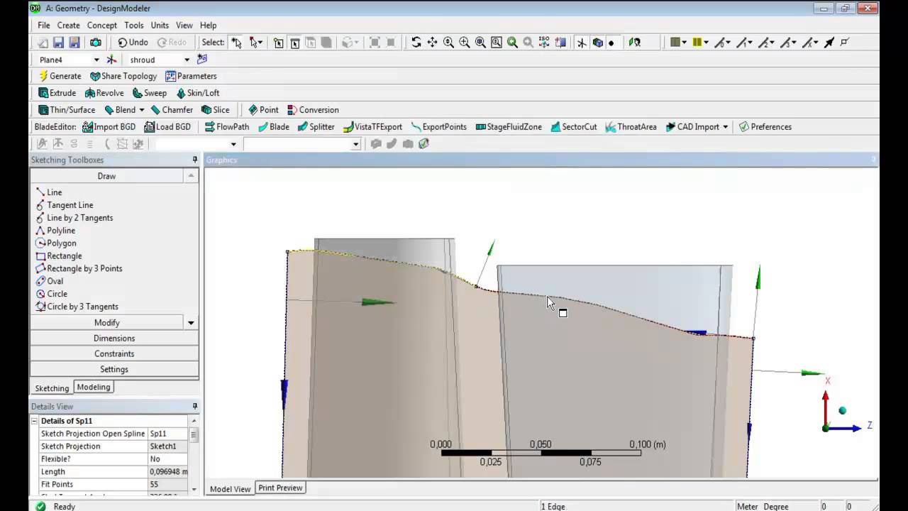 Параметризация лопатки в ANSYS DesignModeler - YouTube