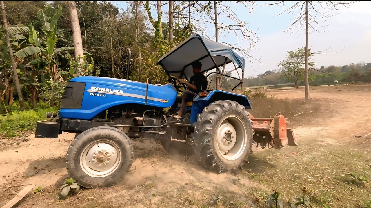 Sonalika 47rx Tractor Working In 8Feet Rotavator | 2wd Sonalika Tractor Video | Rafiktractorwala