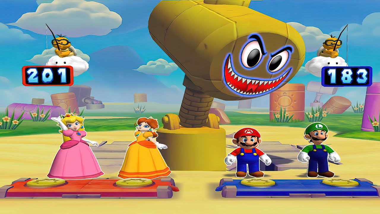 Mario Party 5 - Peach and Daisy Beats Mario and Luigi (Hardest Difficulty)