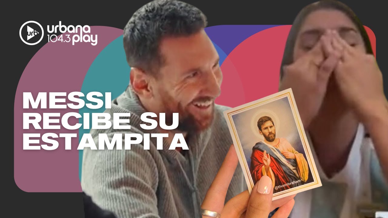 A Messi le llegó su estampita: Promesa cumplida, el San Messi llegó | #MessiEnUrbanaPlay #Perros2023