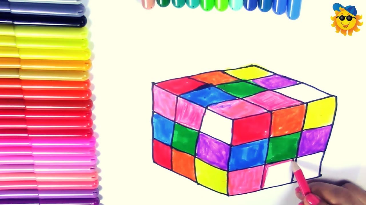 Cómo Dibujar Y Colorear Un Cubo Mágico Arte Y Color Para Niños