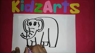 draw elephant easy drawing