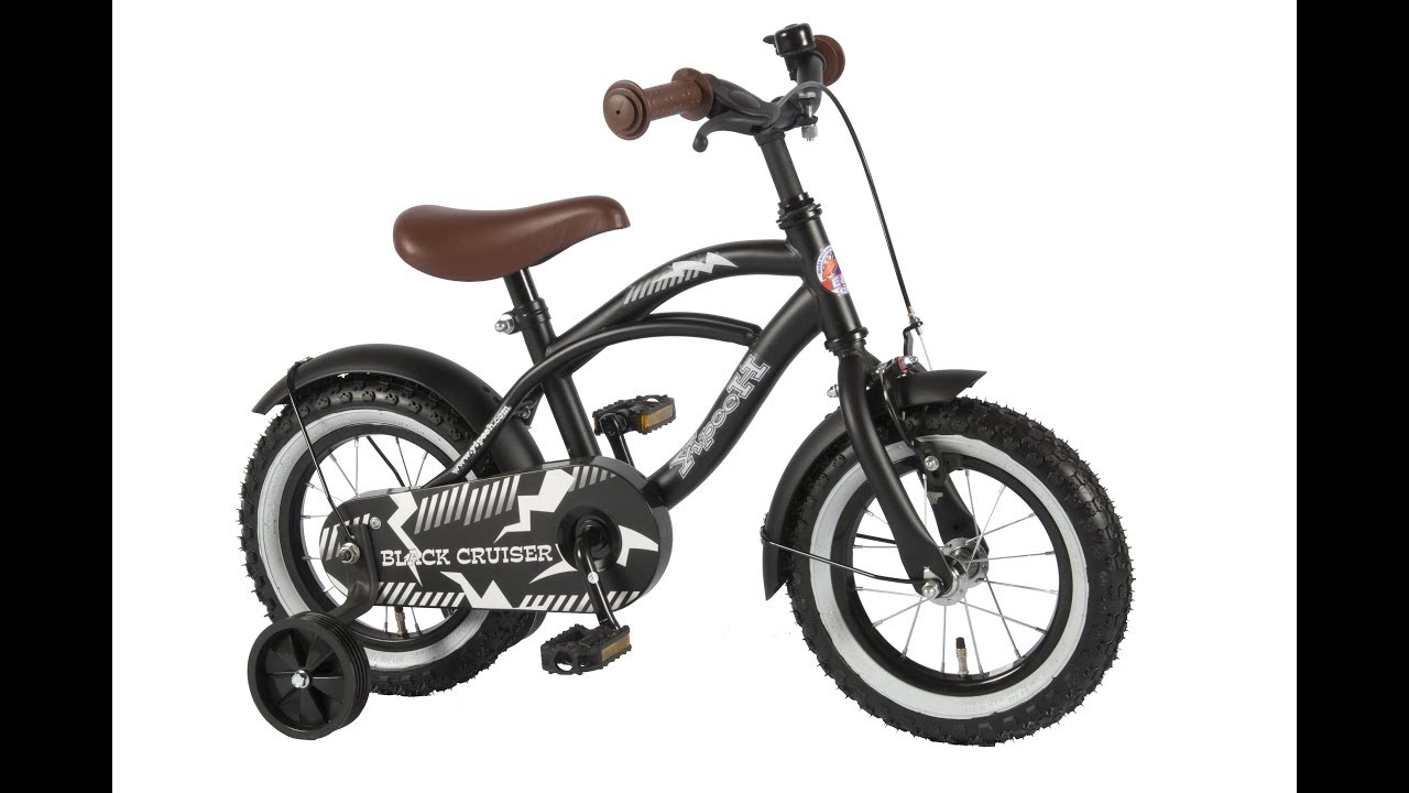 12 Zoll mit Motivauswahl Kinderfahrräder Fahrrad Black Cruiser Kinderrad