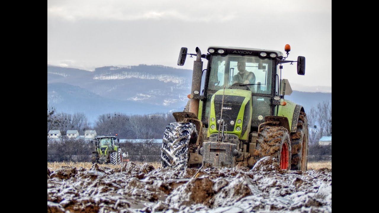 2x Claas Axion 850 & Deutz Fahr - Zimná orba / Winter ploughing / Zimowa orka