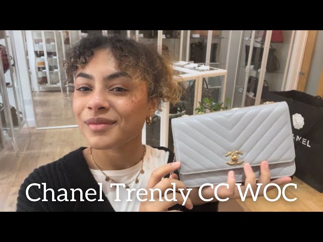 Chanel Trendy Wallet on Chain, Taupe Lambskin with Gold Hardware, Preowned  In Black Dustbag GA002