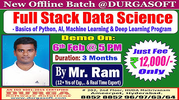 FULL STACK DATA SCIENCE Offline Training @ DURGASOFT