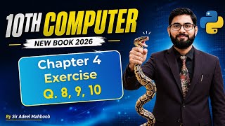 Chapter 4 exercise question 8 9 10 | class 10 computer new book 2026