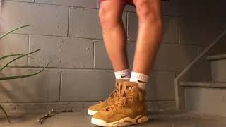 jordan 6 wheat on feet