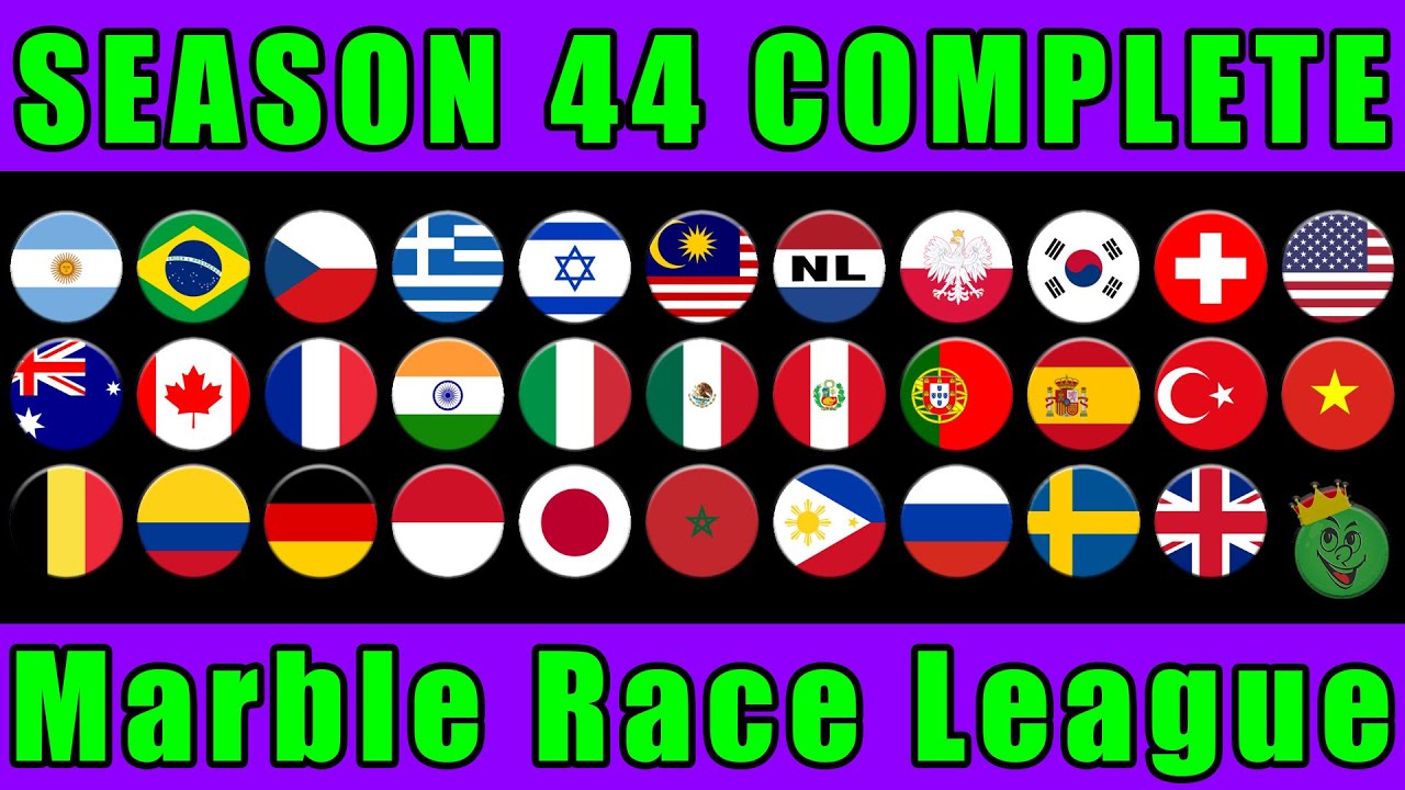 Marble Race League Season 44 Complete Race in Algodoo / Marble Race