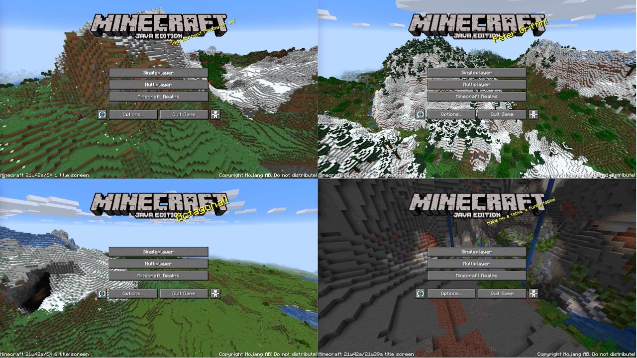 All My Minecraft 1.18 Title screen concepts 10 min each - YouTube