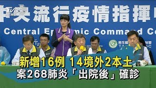 【TVBS新聞精華】20200328 新增16例 14境外2本土 案268肺炎「出院後」確診