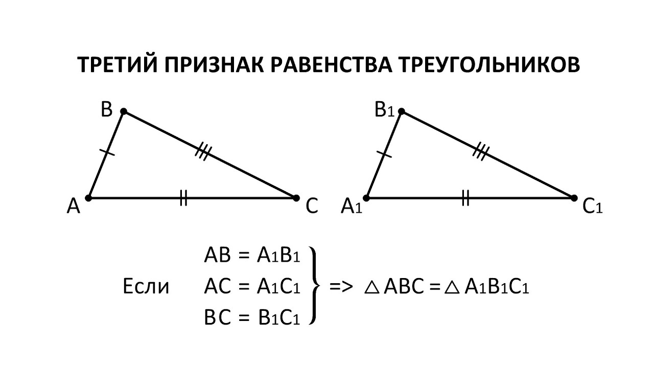 Геометрия. 7 класс. Теоремы. Т8. Третий признак равенства треугольников ...