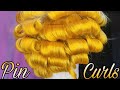 Perfect PinCurls 🤍💛 How to Pincurl your hair for voluminous curls ✨ *late post 😴🤟🏾