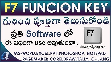 What is the Use of "F7" Function Key in Telugu || All Software
