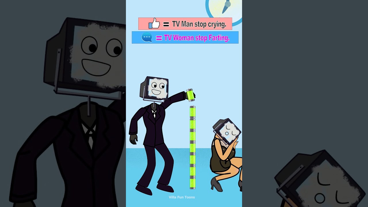 Like To Tvman Stop Crying | Tv woman x Tv man Funny Animation