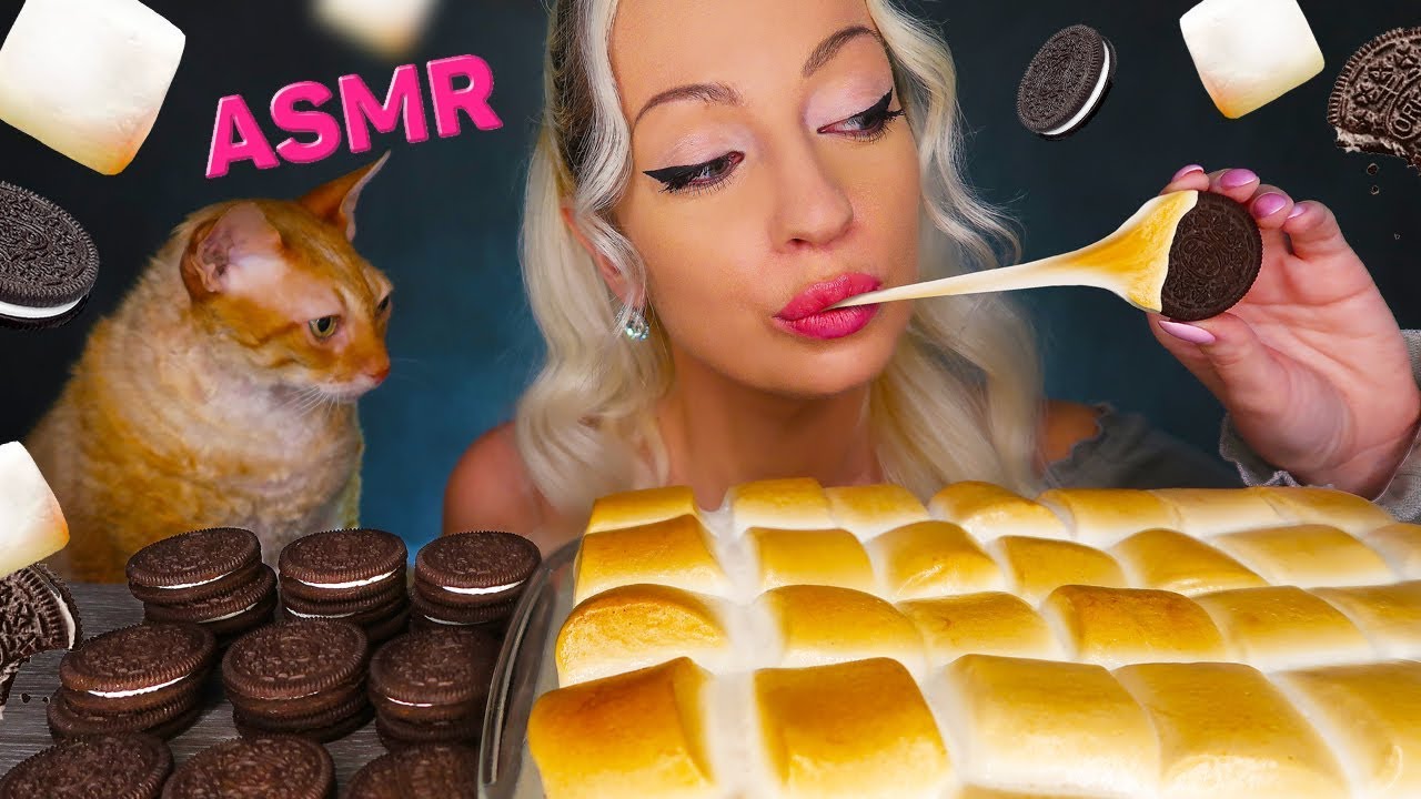 ASMR EATING S’MORES DIP & OREO MUKBANG 먹방 (With SongByrd ASMR) Desserts ...