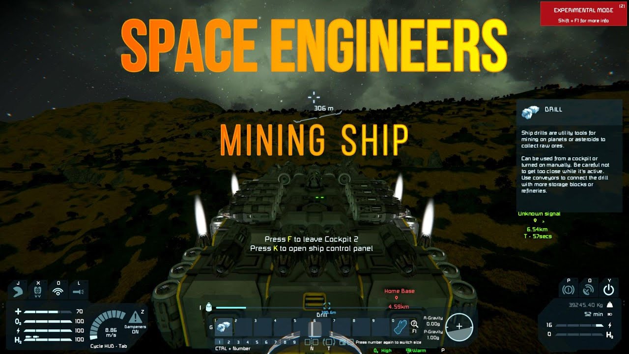 Space Engineers Ep 2 Mining Ship - YouTube