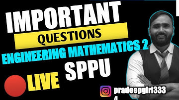 🔴LIVE |  IMPORTANT QUESTIONS OF ENGINEERING MATHS 2|ENDSEM | PRADEEP GIRI SIR