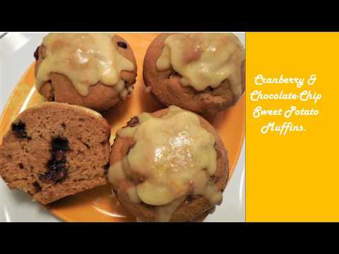 ~ cranberry choc-chip sweet potato muffins: moist & delicious ~