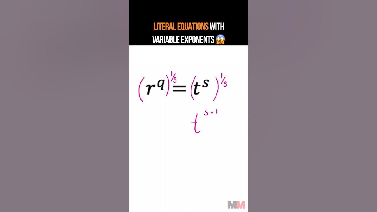 Literal equations with exponent variables on an international sat youtube