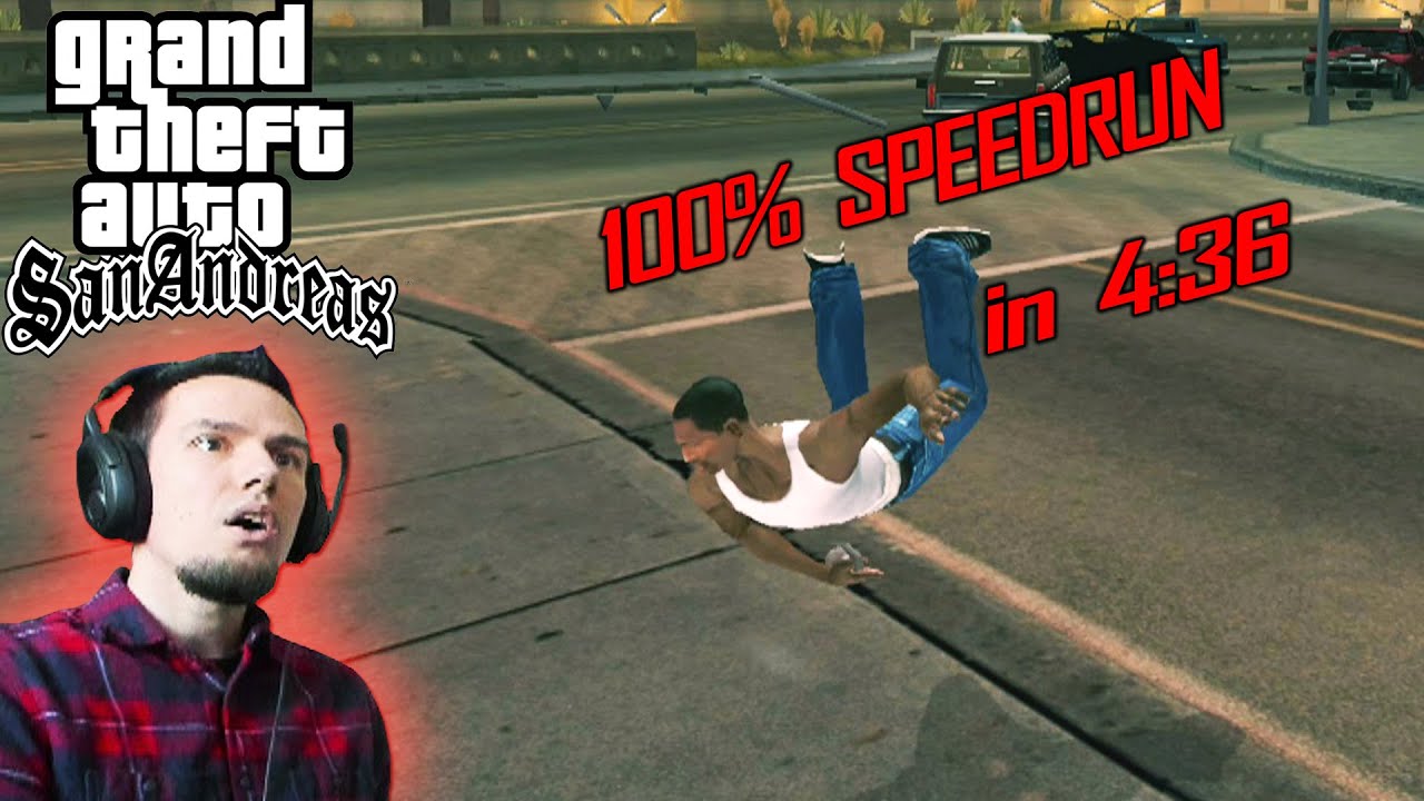 GTA San Andreas - Ingame 100% in 3:55 [SPEEDRUN] 