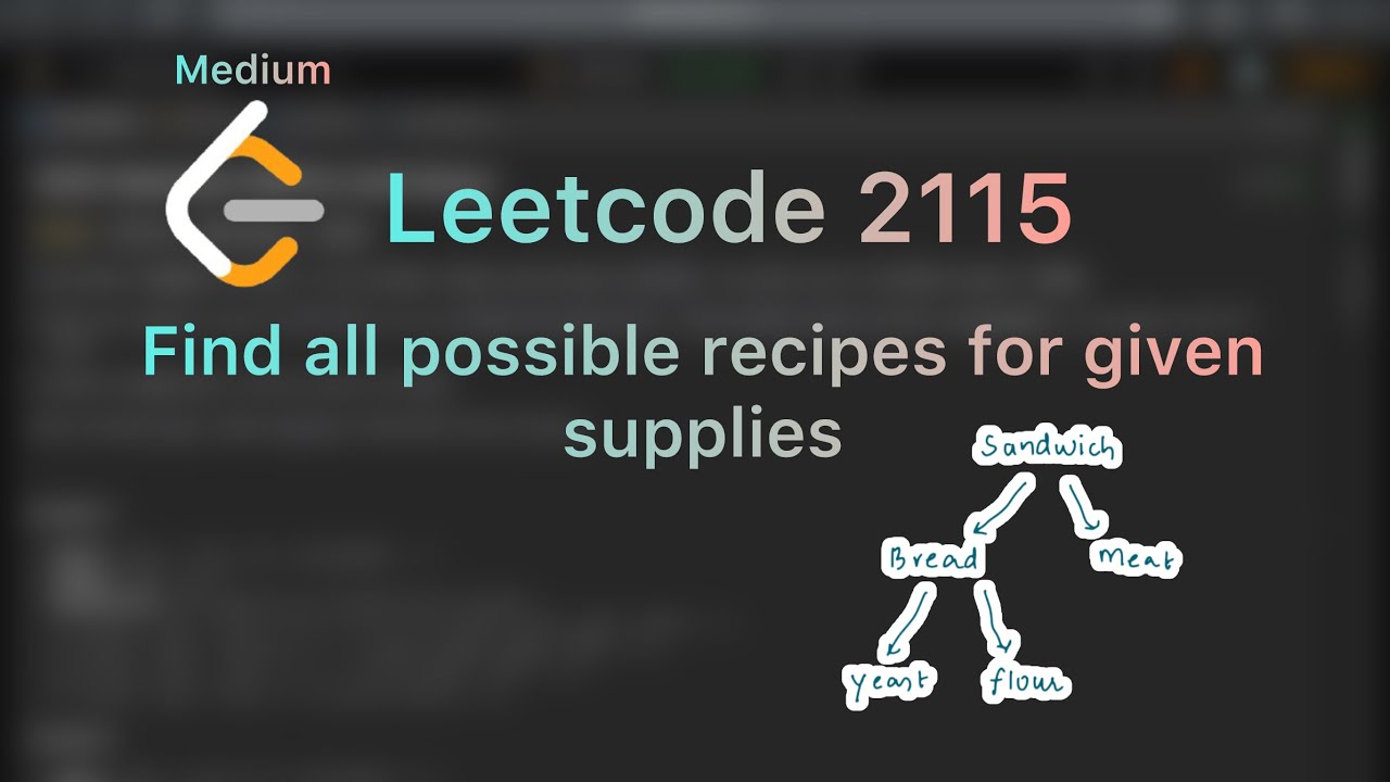 Find All Possible Recipes from Given Supplies - Leetcode 2115 - Java ...
